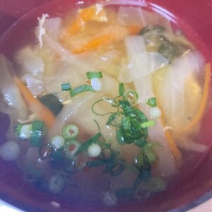 余った野菜で！具沢山にんにく味噌汁